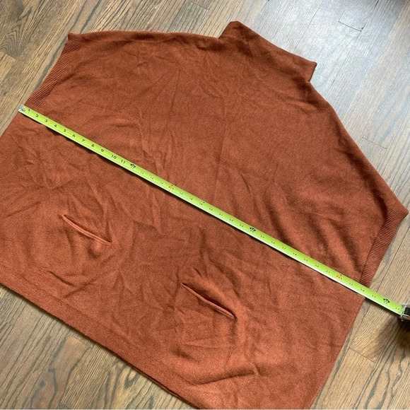Moth Anthropologie Women's Pullover Rust Poncho Sweater Medium - Picture 7 of 11